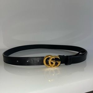 Gucci Leather Belt with Double G Buckle